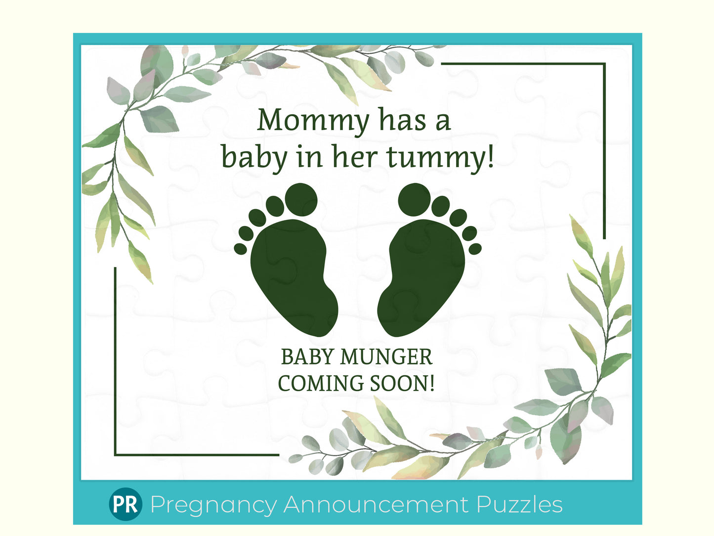 Adorable Pregnancy Announcement Jigsaw Puzzle with Customized Message, Tiny Feet Surprise