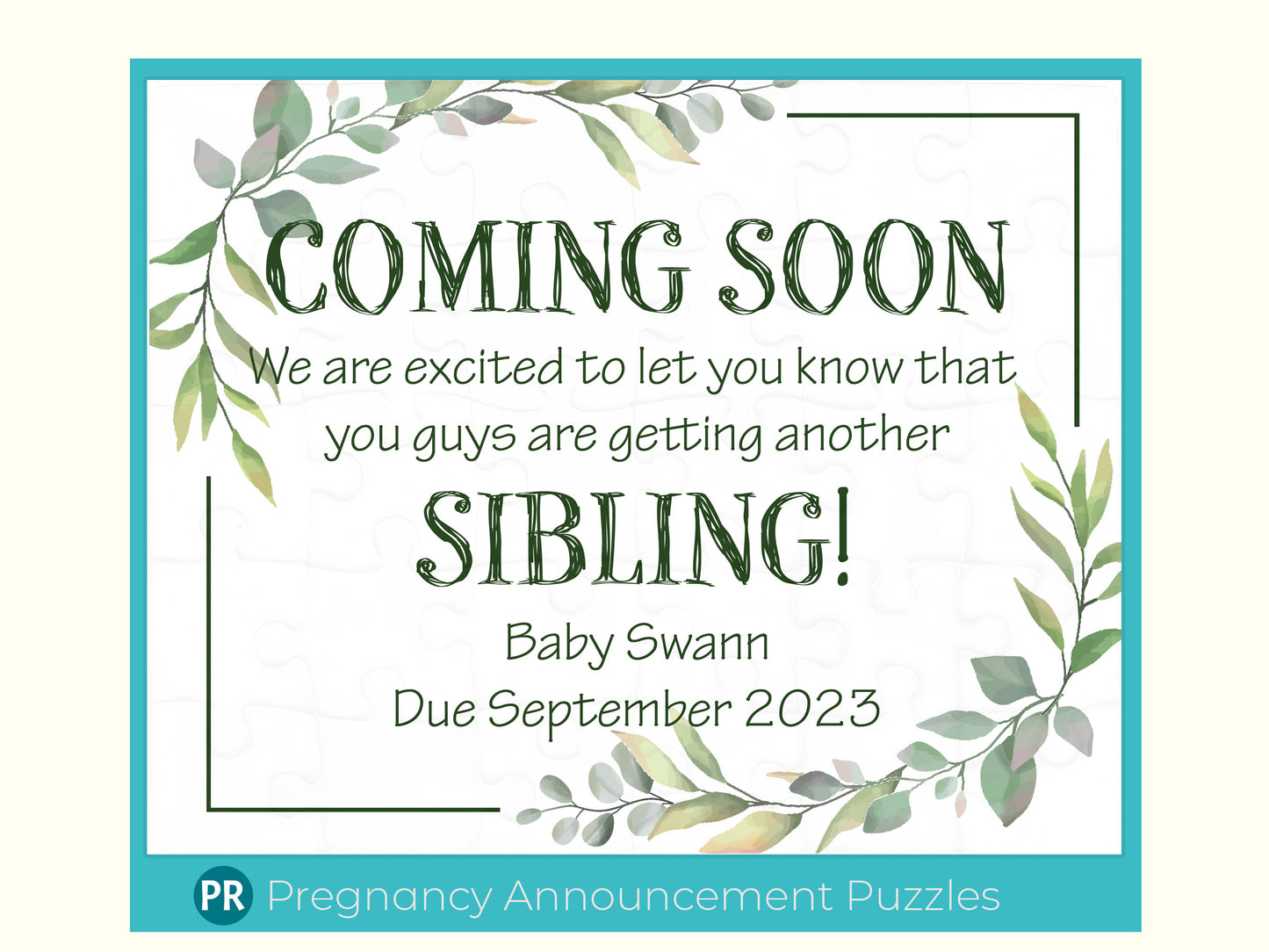 Adorable Pregnancy Announcement Jigsaw Puzzle with Customized Message, Tiny Feet Surprise