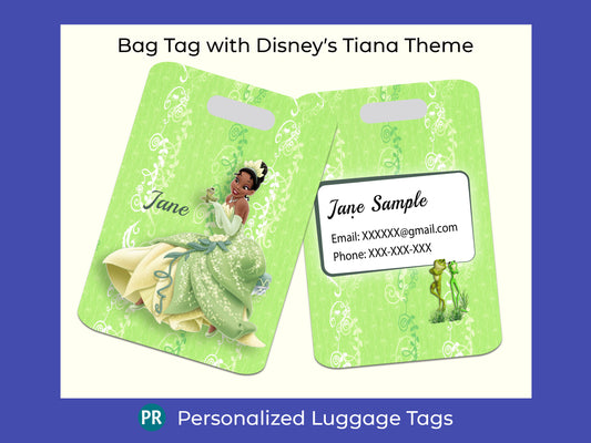 Luggage Tag with Princess Theme!  Personalized Suitcase tags  Great Travel Gift